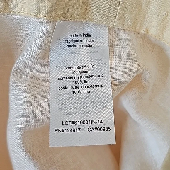 Onia Amanda Yellow Linen Palm Tropical Maxi Wrap Skirt - Size Large